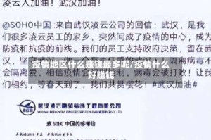 疫情地区什么赚钱最多呢/疫情什么好赚钱