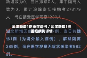 武汉新增1例重症病例／武汉新增1例重症病例详情