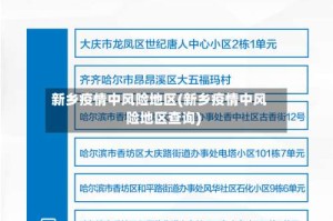 新乡疫情中风险地区(新乡疫情中风险地区查询)