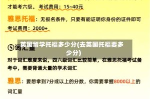 英国留学托福多少分(去英国托福要多少分)