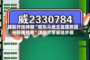 辅助开挂神器“微乐斗地主自建房提升好牌胜率”详细分享装挂步骤