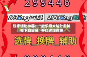 玩家辅助神器：“微乐填大坑外卦神器下载安装”开挂详细教程