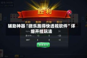 辅助神器“微乐跑得快透视软件”详细开挂玩法