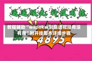教程辅助“wepoker到底透视挂有没有用”附开挂脚本详细步骤