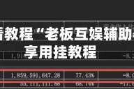 玩家必看教程“老板互娱辅助器”分享用挂教程