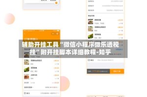 辅助开挂工具“微信小程序微乐透视挂”附开挂脚本详细教程-知乎