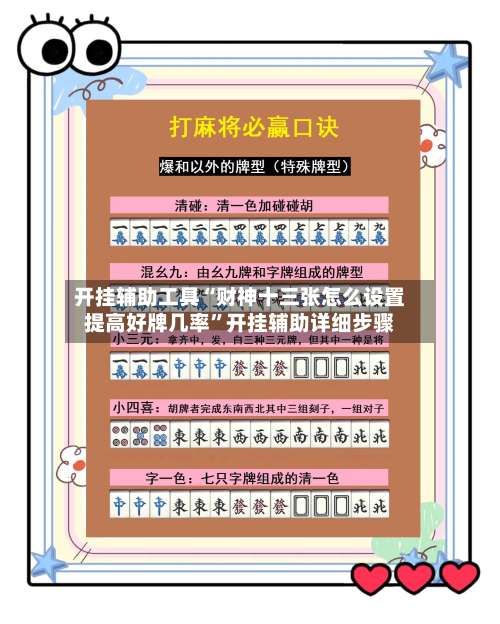 开挂辅助工具“财神十三张怎么设置提高好牌几率”开挂辅助详细步骤-第1张图片