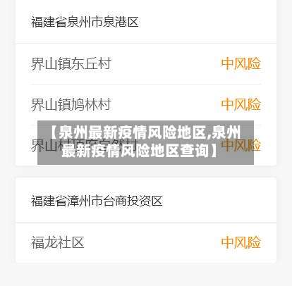 【泉州最新疫情风险地区,泉州最新疫情风险地区查询】-第2张图片