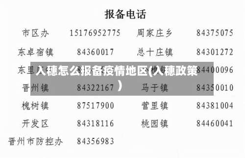 入穗怎么报备疫情地区(入穗政策)-第1张图片
