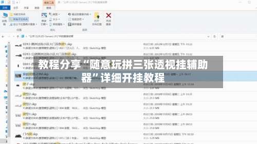 教程分享“随意玩拼三张透视挂辅助器”详细开挂教程-第2张图片