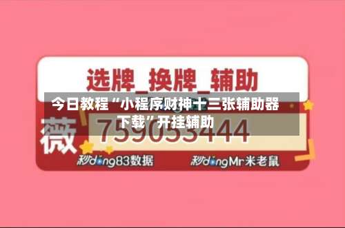 今日教程“小程序财神十三张辅助器下载”开挂辅助-第1张图片