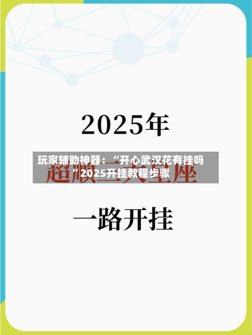 玩家辅助神器：“开心武汉花有挂吗”2025开挂教程步骤-第1张图片