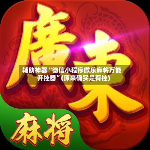 辅助神器“微信小程序微乐麻将万能开挂器”(原来确实是有挂)-第2张图片