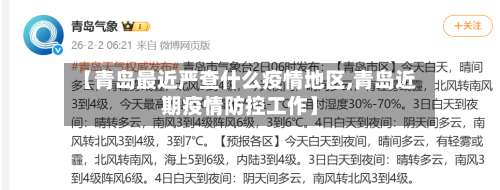 【青岛最近严查什么疫情地区,青岛近期疫情防控工作】-第2张图片