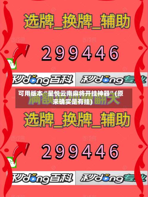 可用版本“星悦云南麻将开挂神器”(原来确实是有挂)-第2张图片