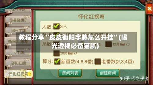 教程分享“皮皮衡阳字牌怎么开挂”(曝光透视必备猫腻)-第1张图片