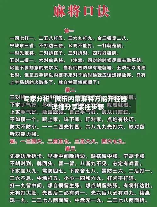 专家分析“微乐内蒙麻将万能开挂器”详细分享装挂步骤-第3张图片