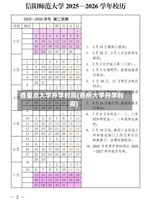 各重点大学开学时间(各所大学开学时间)-第2张图片