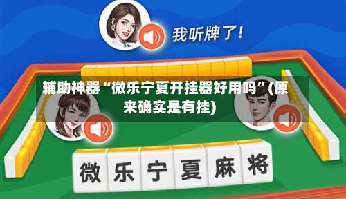 辅助神器“微乐宁夏开挂器好用吗”(原来确实是有挂)-第3张图片