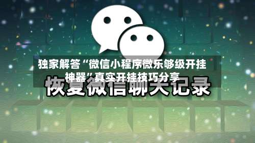 独家解答“微信小程序微乐够级开挂神器”真实开挂技巧分享-第1张图片