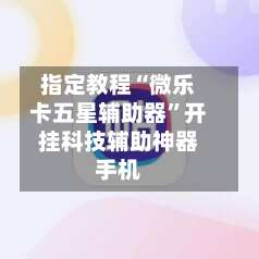 指定教程“微乐卡五星辅助器	”开挂科技辅助神器手机-第3张图片