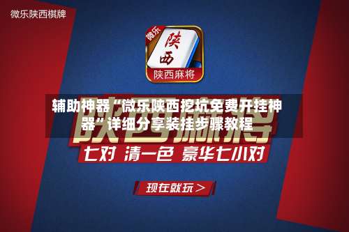辅助神器“微乐陕西挖坑免费开挂神器	”详细分享装挂步骤教程-第3张图片