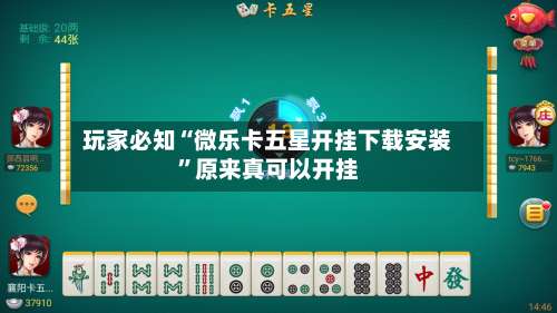 玩家必知“微乐卡五星开挂下载安装”原来真可以开挂-第1张图片