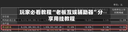 玩家必看教程“老板互娱辅助器	”分享用挂教程-第1张图片
