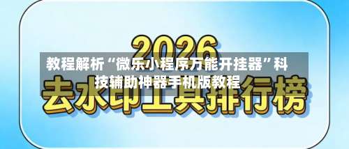 教程解析“微乐小程序万能开挂器	”科技辅助神器手机版教程-第1张图片