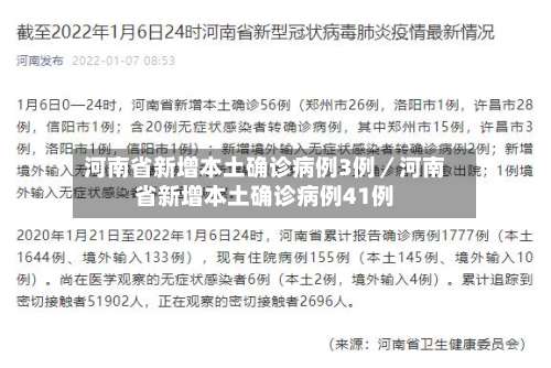 河南省新增本土确诊病例3例／河南省新增本土确诊病例41例-第2张图片