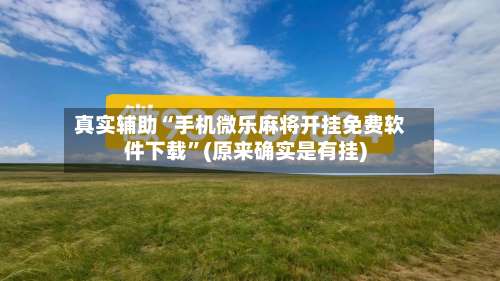 真实辅助“手机微乐麻将开挂免费软件下载”(原来确实是有挂)-第2张图片