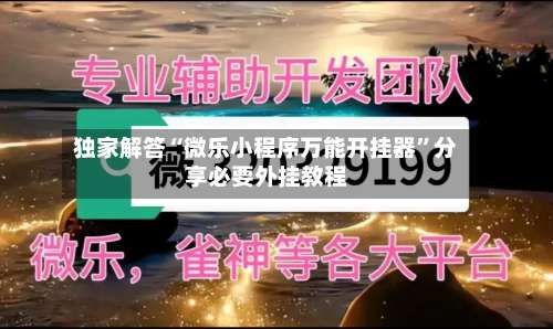 独家解答“微乐小程序万能开挂器”分享必要外挂教程-第1张图片