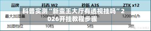 科普实测“新蛮王大厅有透视挂吗”2026开挂教程步骤-第2张图片