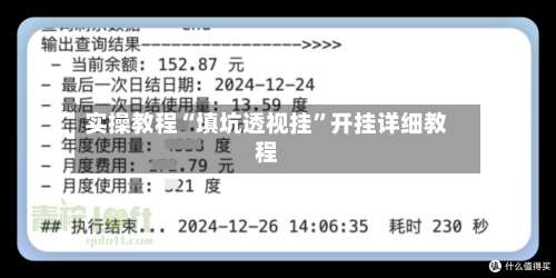 实操教程“填坑透视挂	”开挂详细教程-第1张图片