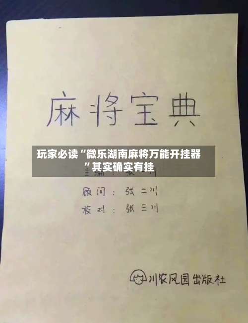 玩家必读“微乐湖南麻将万能开挂器”其实确实有挂-第3张图片