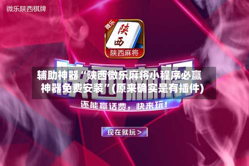 辅助神器“陕西微乐麻将小程序必赢神器免费安装”(原来确实是有插件)-第2张图片