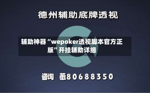 辅助神器“wepoker透视脚本官方正版”开挂辅助详细-第3张图片