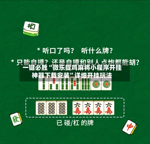 一键必胜“微乐捉鸡麻将小程序开挂神器下载安装”详细开挂玩法-第2张图片