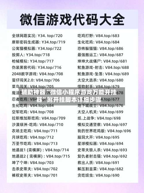 辅助神器“微信小程序游戏万能开挂器”附开挂脚本详细步骤-第3张图片