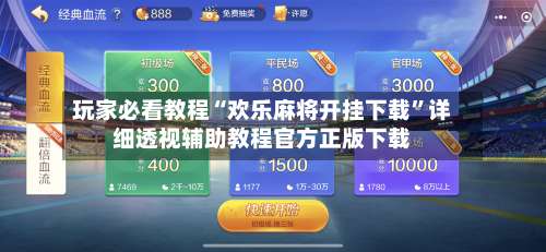 玩家必看教程“欢乐麻将开挂下载”详细透视辅助教程官方正版下载-第2张图片