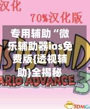 专用辅助“微乐辅助器ios免费版{透视辅助}全揭秘-第3张图片