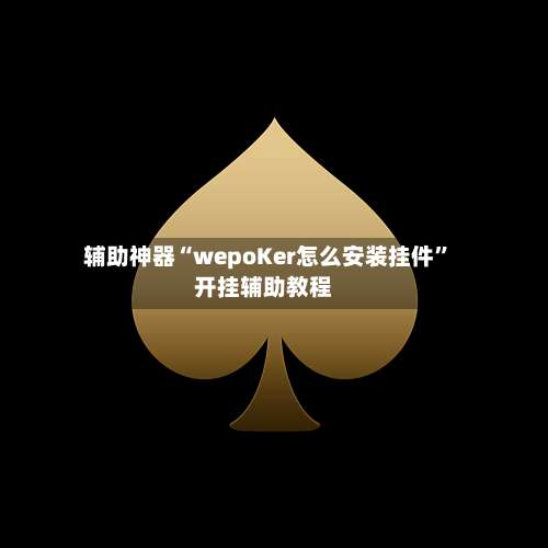 辅助神器“wepoKer怎么安装挂件”开挂辅助教程-第1张图片