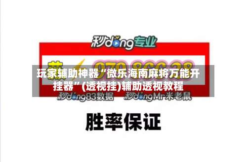 玩家辅助神器“微乐海南麻将万能开挂器	”(透视挂)辅助透视教程-第1张图片