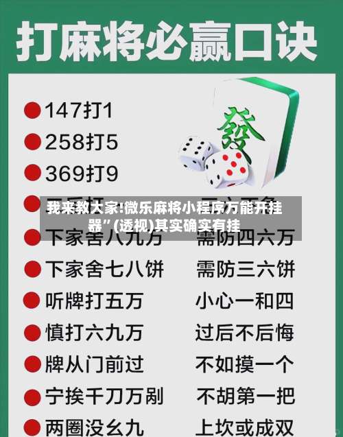 我来教大家!微乐麻将小程序万能开挂器”(透视)其实确实有挂-第2张图片