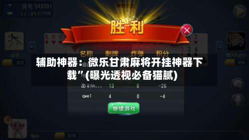 辅助神器：微乐甘肃麻将开挂神器下载	”(曝光透视必备猫腻)-第1张图片