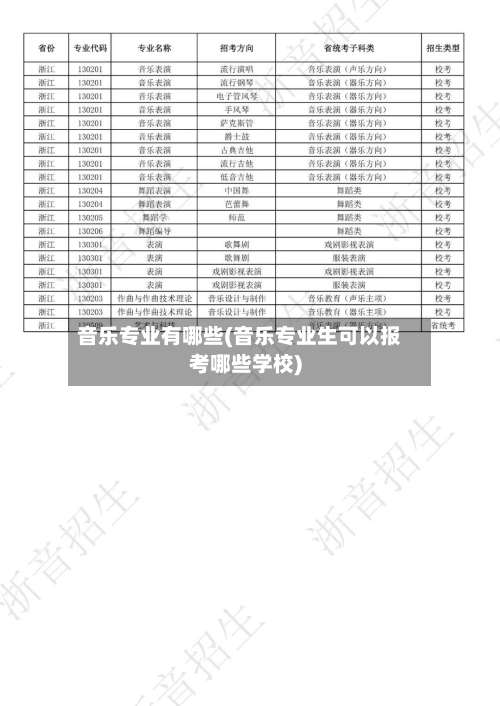 音乐专业有哪些(音乐专业生可以报考哪些学校)-第1张图片