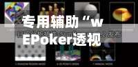 专用辅助“wEPoker透视挂机教程”开挂(透视)辅助教程-第1张图片