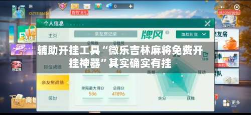 辅助开挂工具“微乐吉林麻将免费开挂神器”其实确实有挂-第2张图片