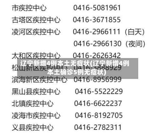 辽宁新增4例本土无症状(辽宁新增4例本土确诊5例无症状)-第1张图片