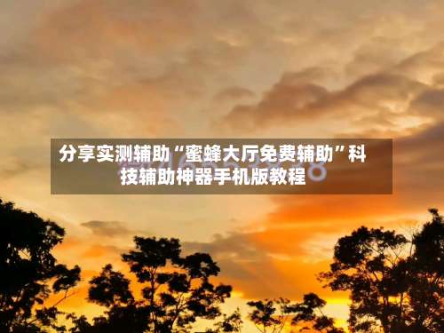 分享实测辅助“蜜蜂大厅免费辅助”科技辅助神器手机版教程-第1张图片